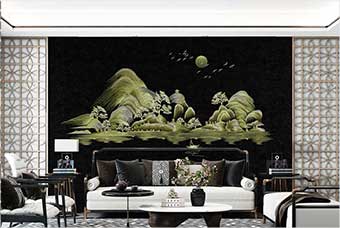 鹤岗森佰汇航空纤维墙咔(湖光山色)